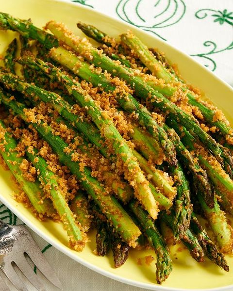 air fryer asparagus with breadcrumbs