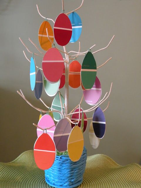 easter tree diy paint chip