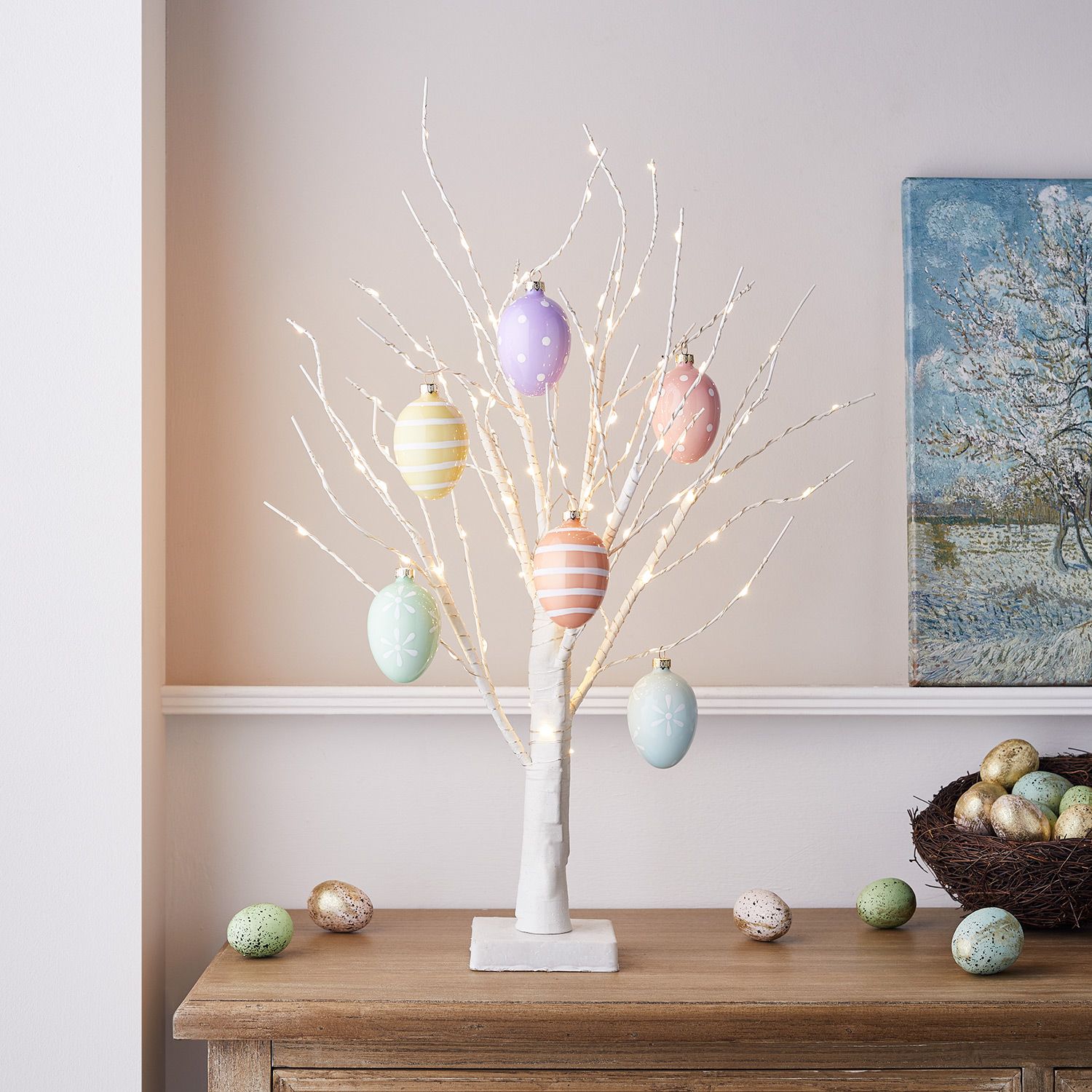 Sparkly Multi Coloured Easter Egg Hanging Tree Home Decoration 