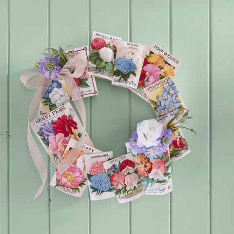 seed packet wreath