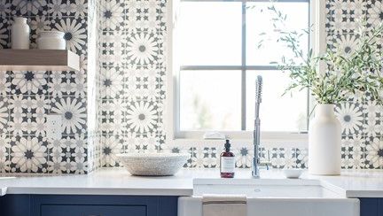 a mosaic kitchen backsplash from ann sacks, good housekeeping's pick for best value tile retailer