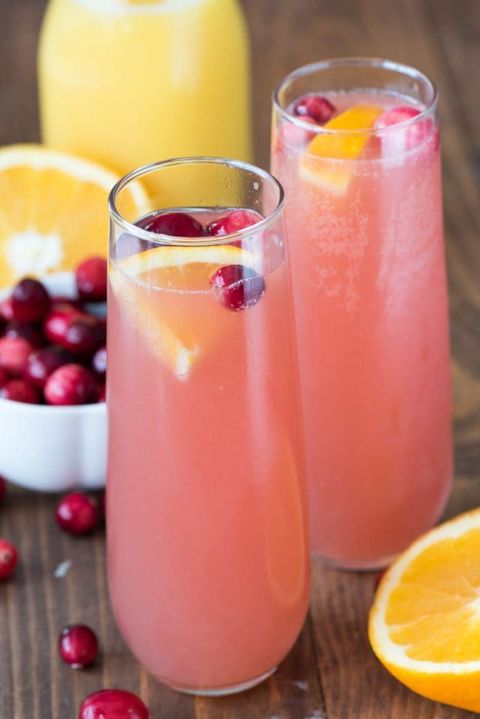 easy 3 ingredient cocktails Cranberry Orange Mimosa