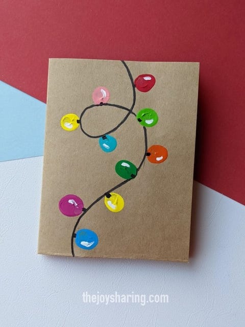 fingerprint lights christmas light card