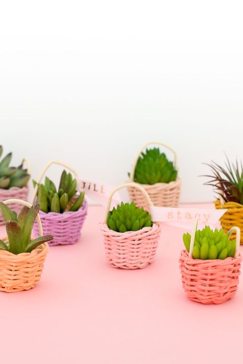 easy easter crafts mini succulent easter basket