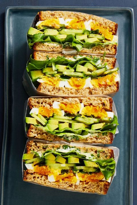green goddess sandwiches with eggs and avocado