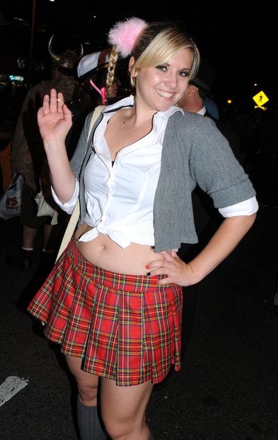 easy last minute halloween costumes britney spears in "baby one more time"