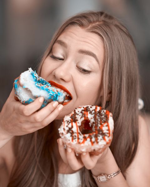 eating delicious donuts