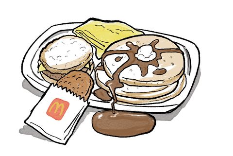 big mcdonald's breakfast with pancakes