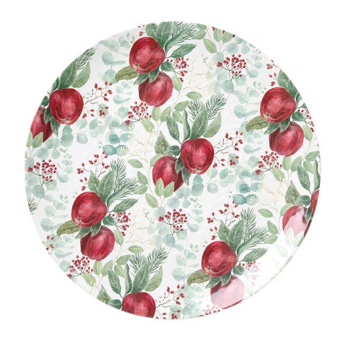 bandeja de loza con manzanas pintadas bandeja de loza con manzanas pintadas