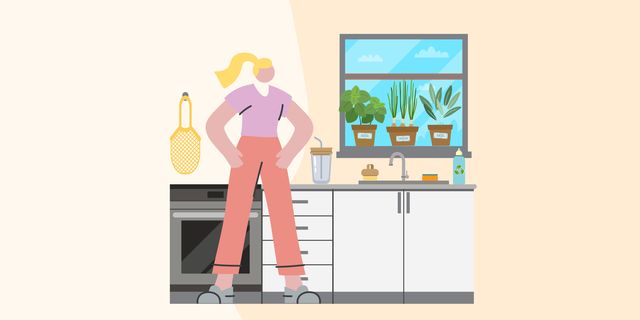 graphic of woman in kitchen