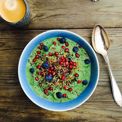 High Protein Green Smoothie Bowl with Edamame 