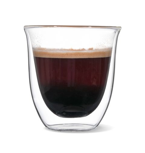 espresso in a tempered glass