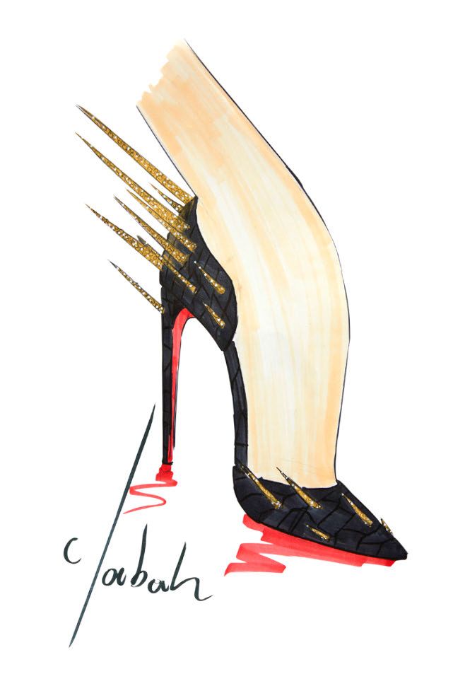 red bottom heels drawing