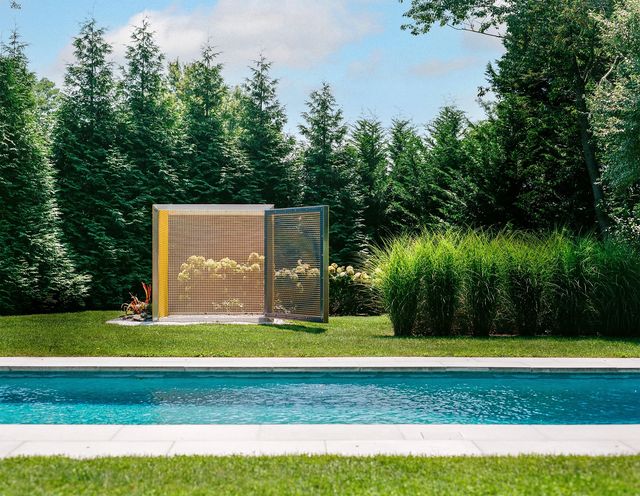 helio oiticica outdoor sculpture and built in swimming pool