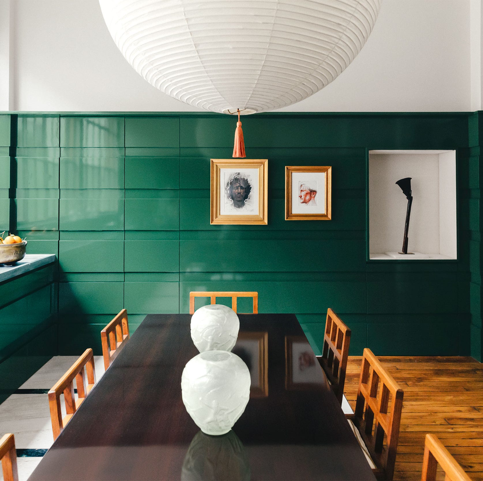 Green Lacquer Completely Douses This Über-Chic Parisian Loft