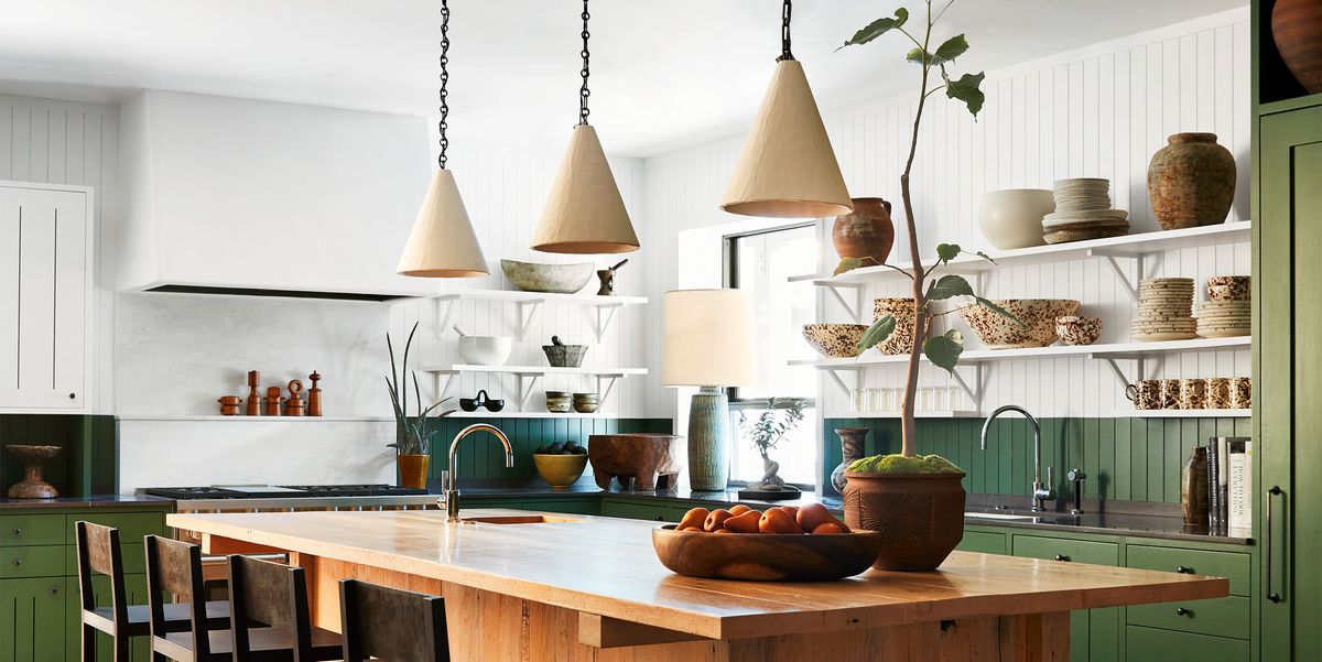 50 Best Kitchen Paint Colors, Hamilton Reclaimed Wood Marble Top Kitchen Island