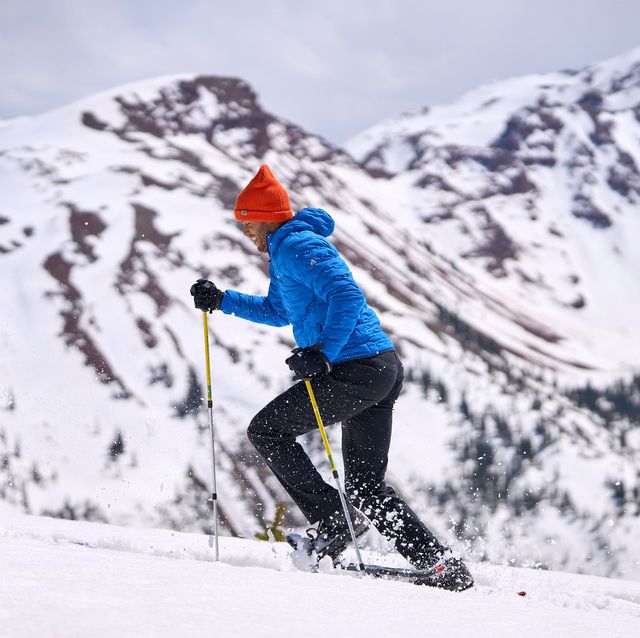 skiier wearing eddie bauer jacket