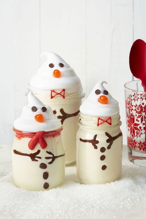 eggnog mousse snowmen christmas treat