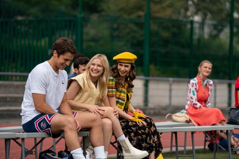 emily in paris l to r lucas bravo as gabriel, camille razat as camille, lily collins as emily in episode 209 of emily in paris cr stéphanie branchunetflix © 2021