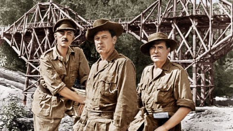El puente sobre el río Kwai (1957) the bridge on the river kwai, from left alec guinness, william holden, jack hawkins, 1957