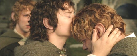frodo kisses sam in lord of the rings