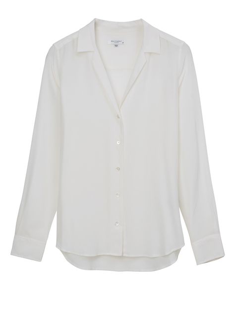 Clothing, White, Outerwear, Sleeve, Blouse, Top, Neck, Beige, Shirt, Button, 