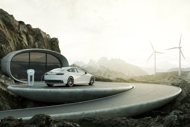 electric car charging with wind turbines