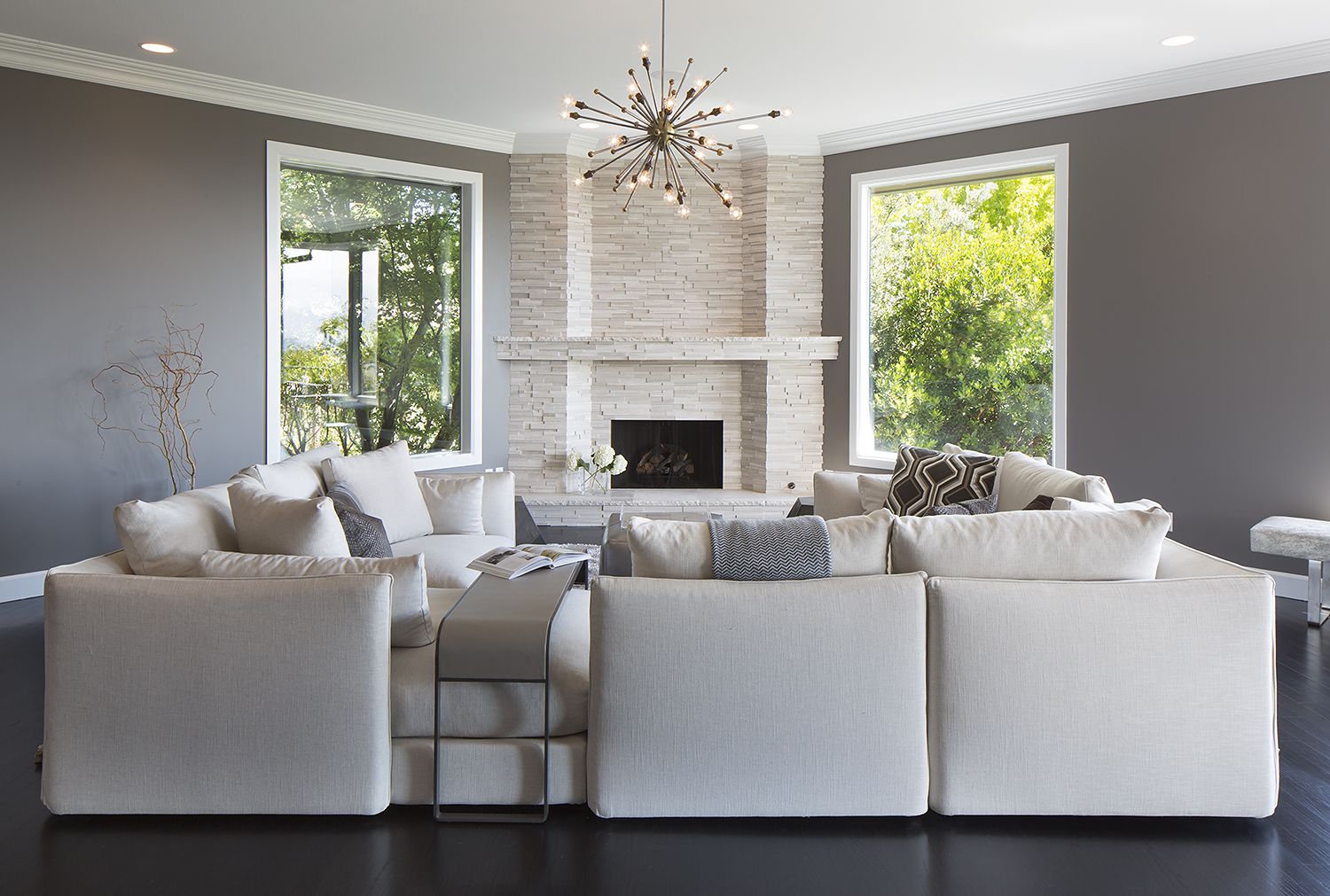 living room design with sectional