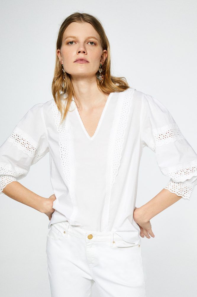 Ocho camisas de bordado inglés de firmas 'low cost' tan Hemos encontrado la blusa más viral de Zara del verano