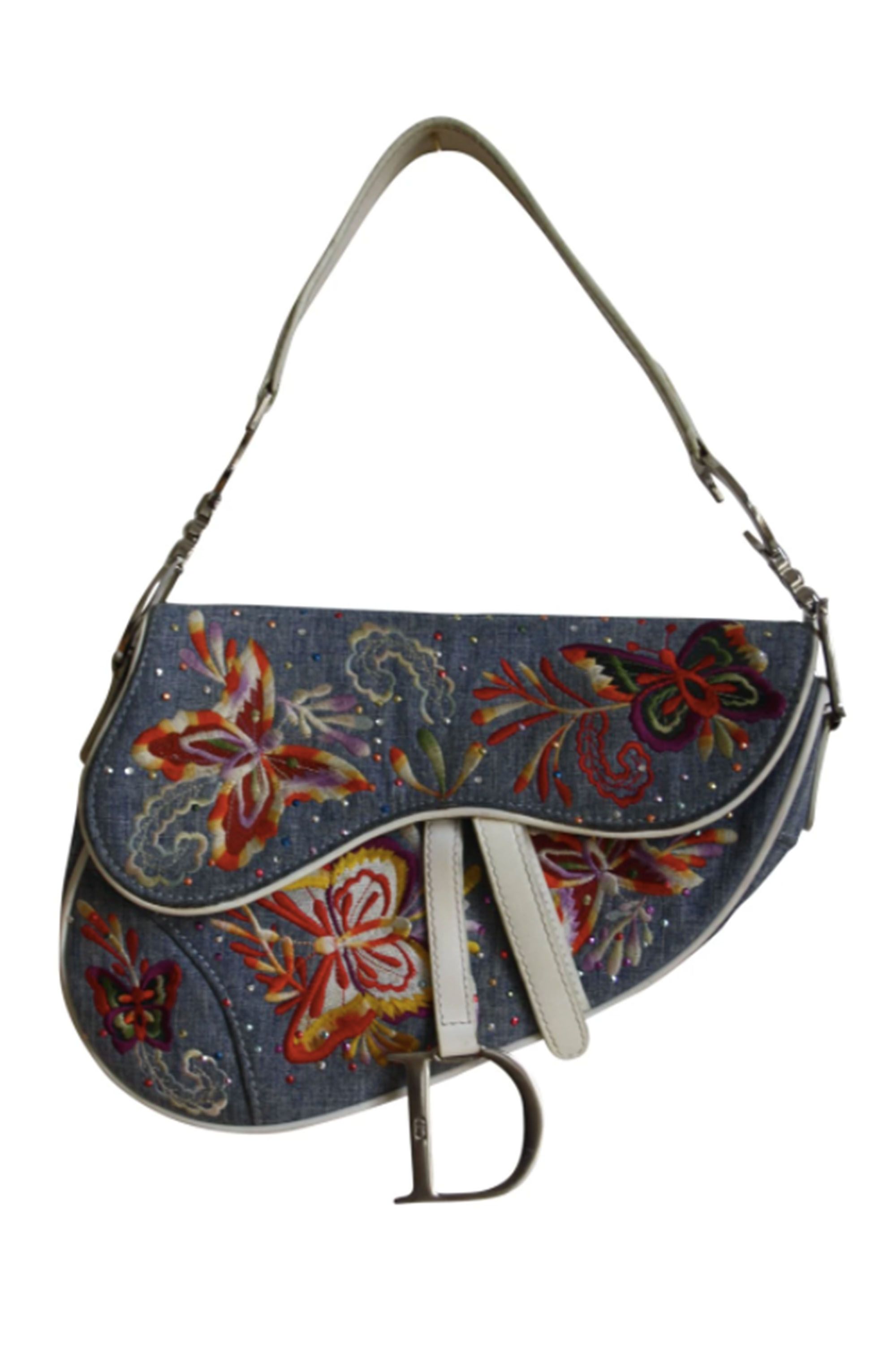 christian dior butterfly saddle bag