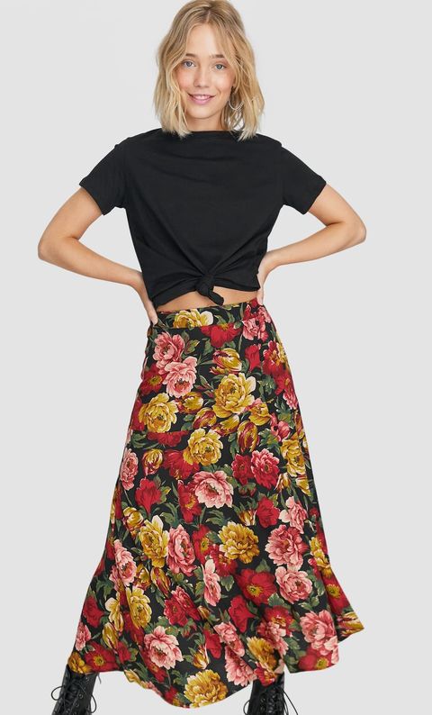 Faldas largas flores de moda