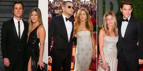Jennifer Aniston con varias de sus exparejas