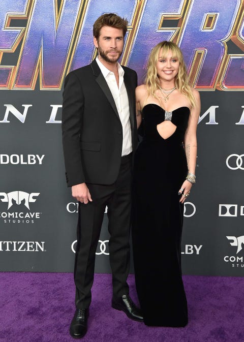 Miley Cyrus y Liam Hemsworth Vengadores: Endgame estreno alfombra roja