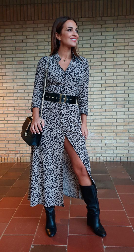 El vestido largo leopardo de Paula Echevarría Mango Outlet
