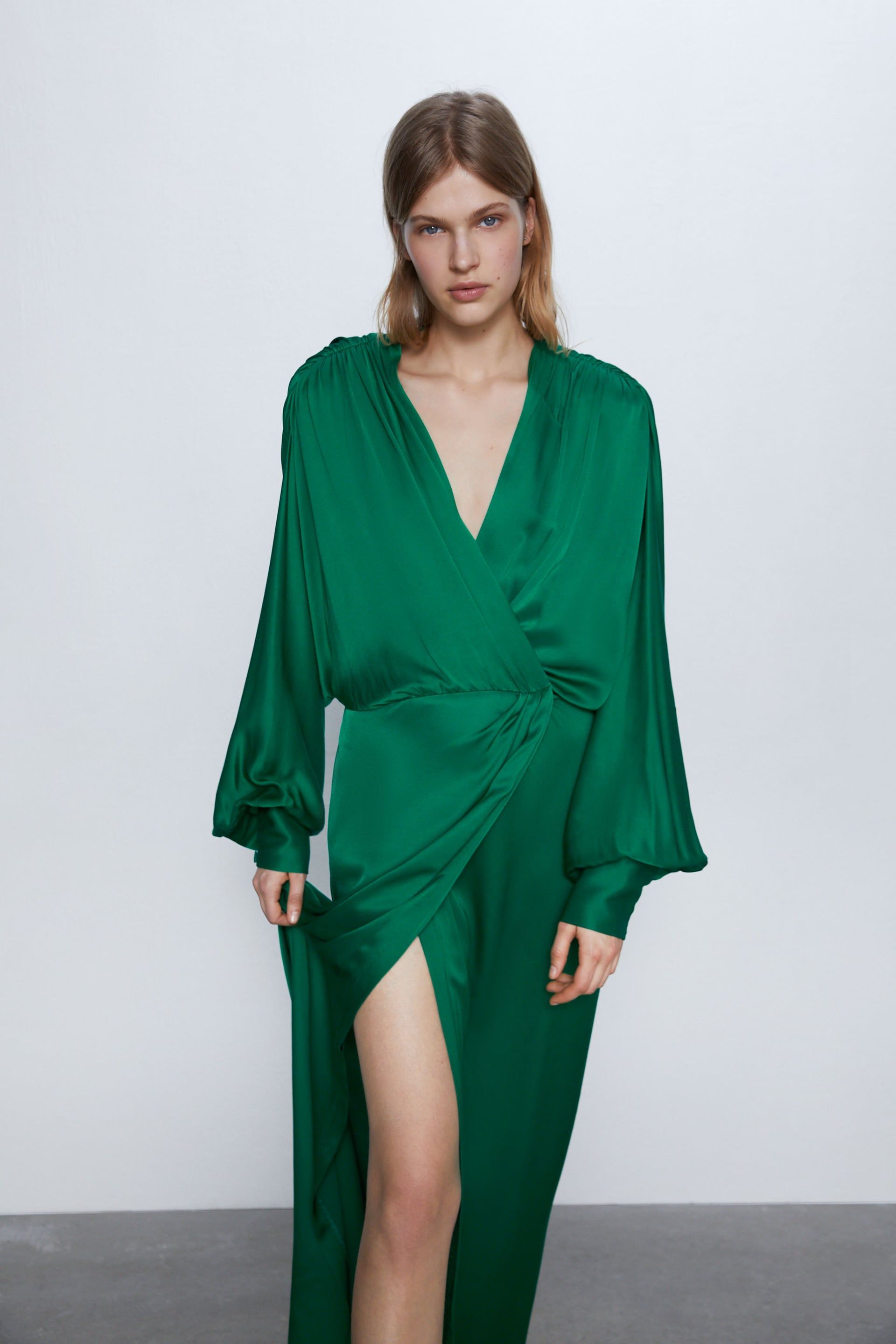 Vestido Verde Zara on - deportesinc.com 1688466427