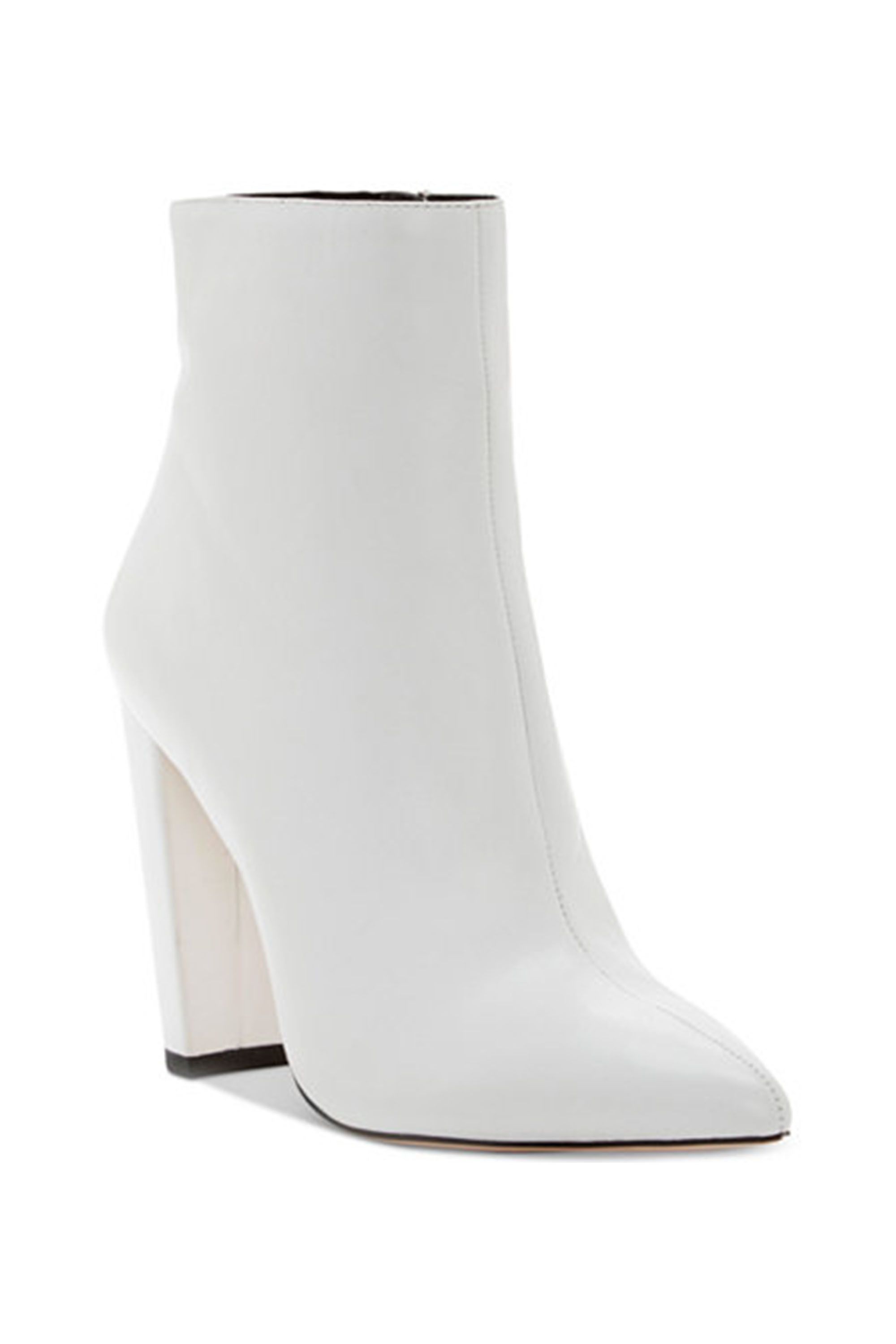 white booties heels