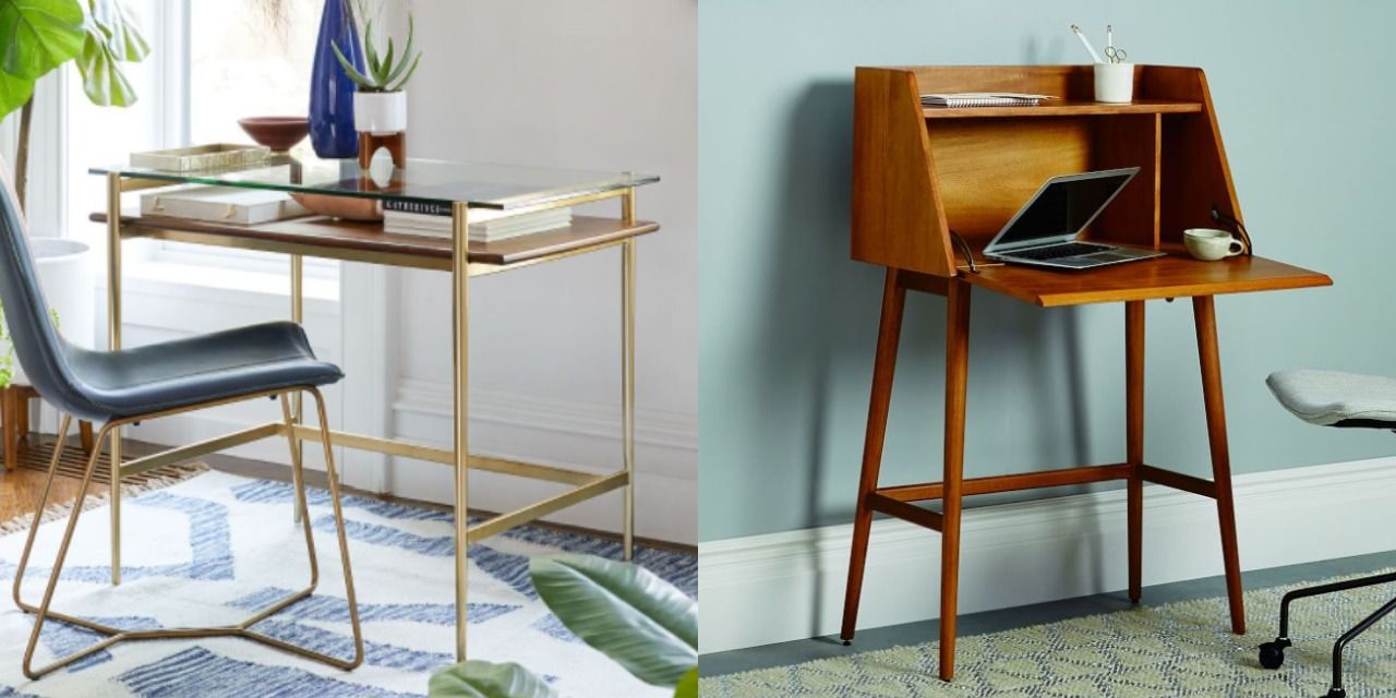 brown leather stool