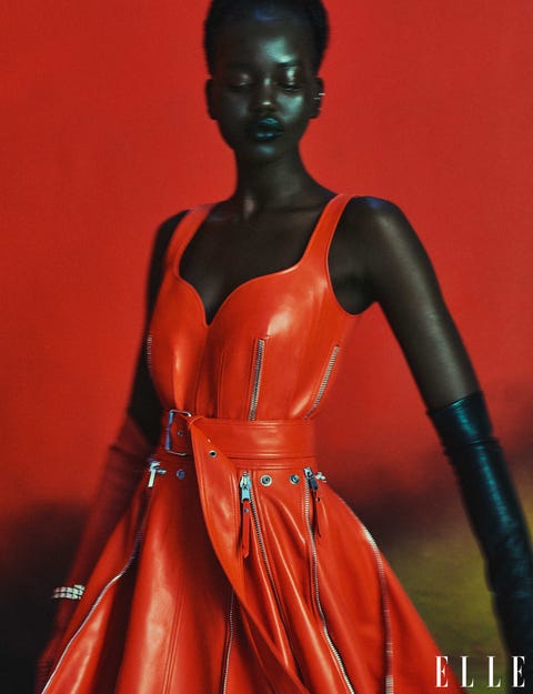 adut takech in alexander mcqueen