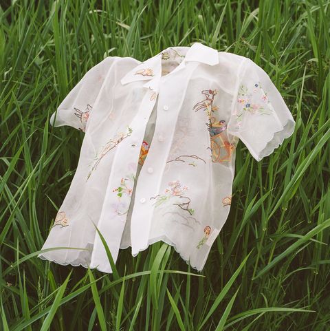 White, Product, Grass, Grass family, Meadow, Baby & toddler clothing, Plant, Textile, Sleeve, Flower, 