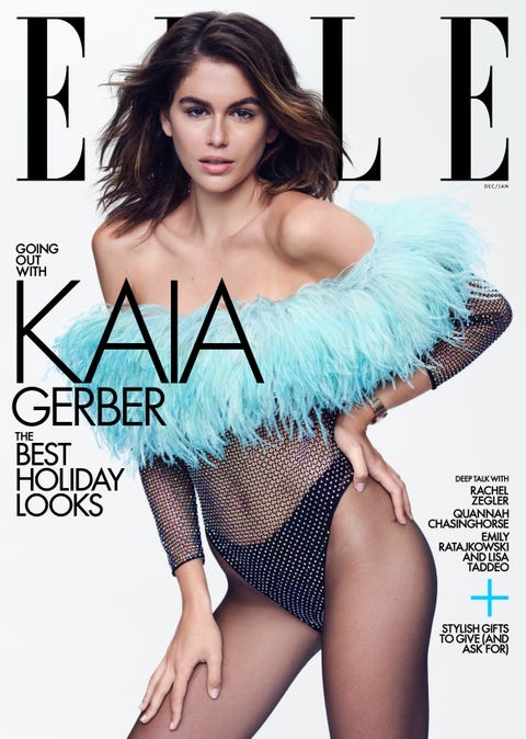 Kaia Gerber wears feather bodysuit kaia gerber wears feather bodysuit