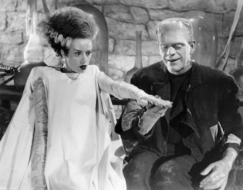 elsa lanchester and boris karloff in bride of frankenstein