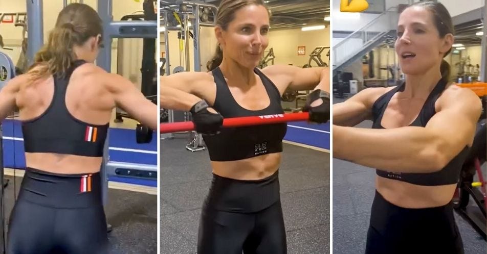 Elsa Pataky flexes her strong arms and very toned back in gruelling ...