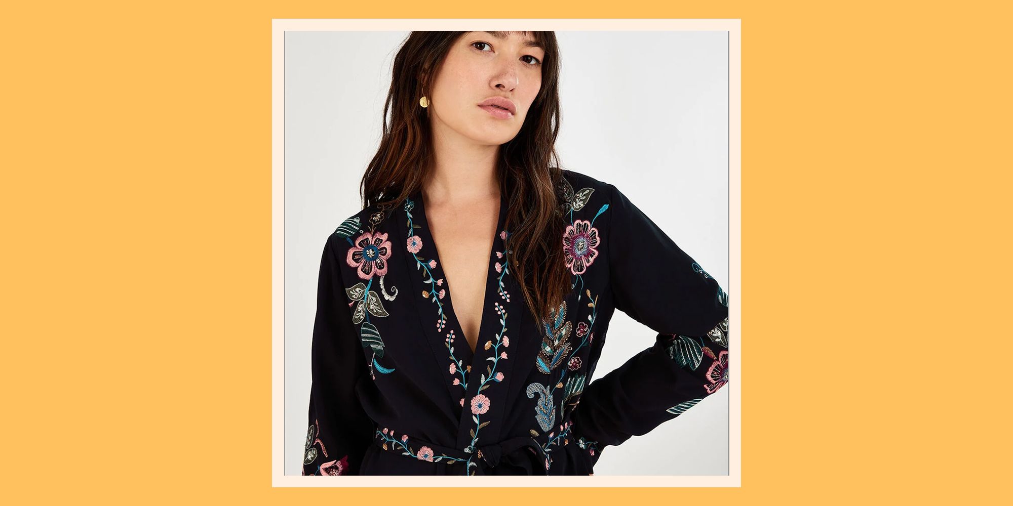 topshop black embroidered jacket