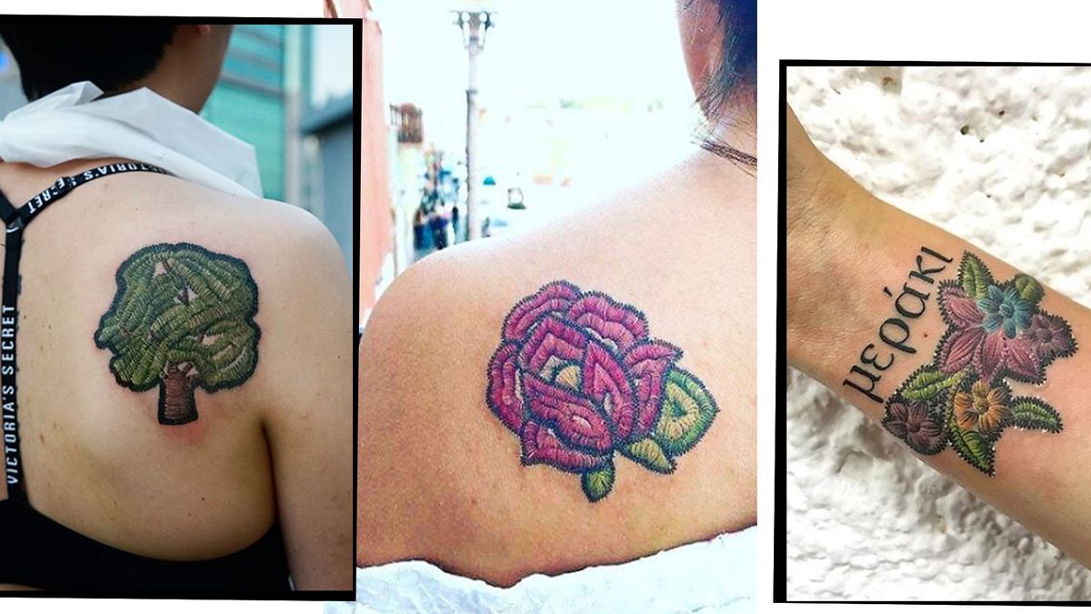 Embroidery Tattoos Are The New Arts And Crafts Ink Trend That's Seriously  Pretty