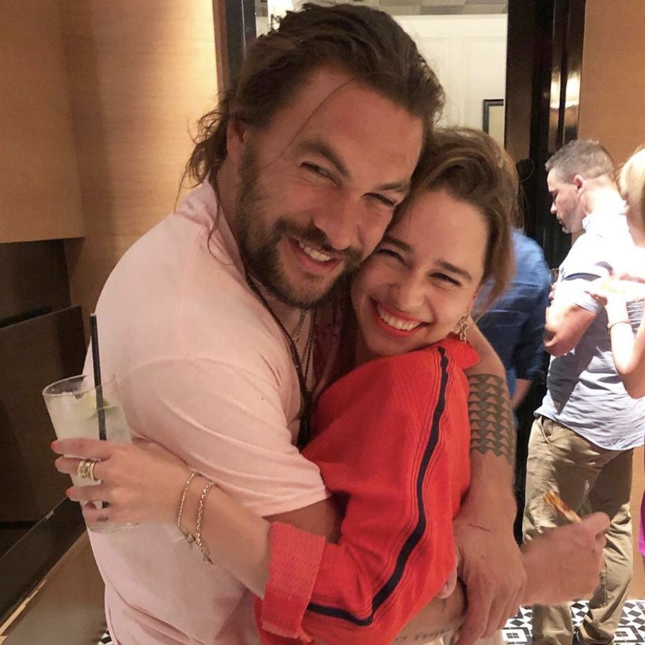 Emilia Clarke Has Game Of Thrones Reunion With Jason Momoa