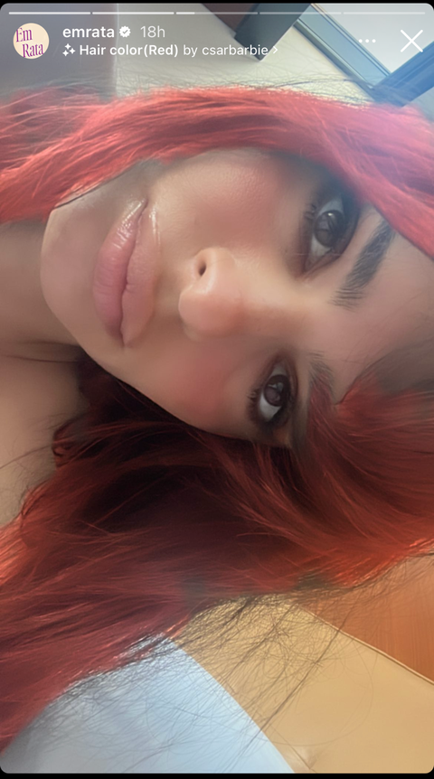 Emily Ratajkowski experiments with red hair colour on IG