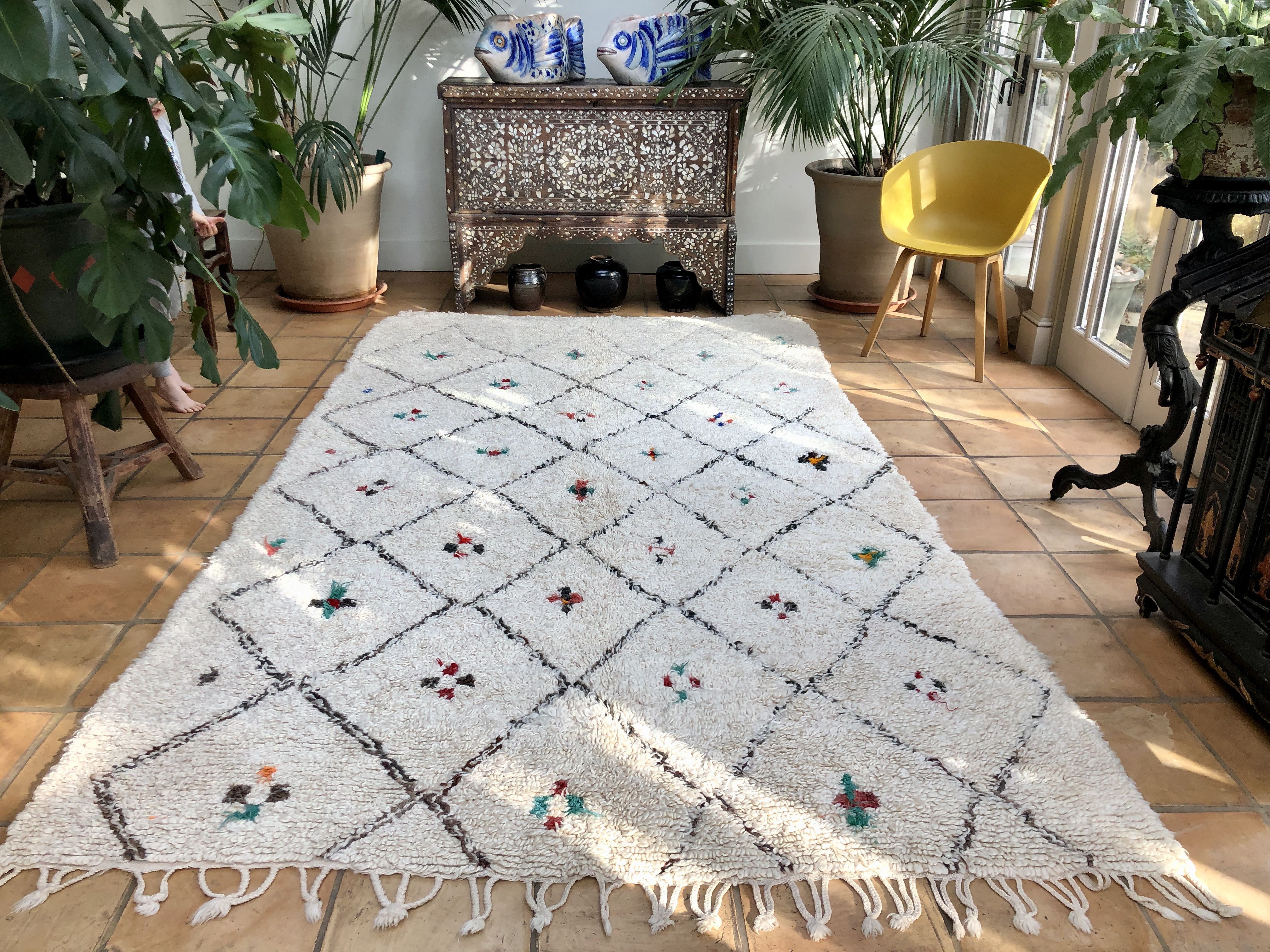 NEW MODERN RUG BERBERINO BORDER COLOURFUL BERBER STYLE 