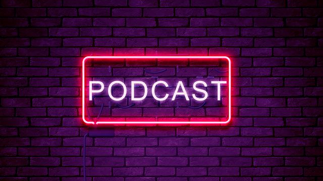 podcast in neonverlichting