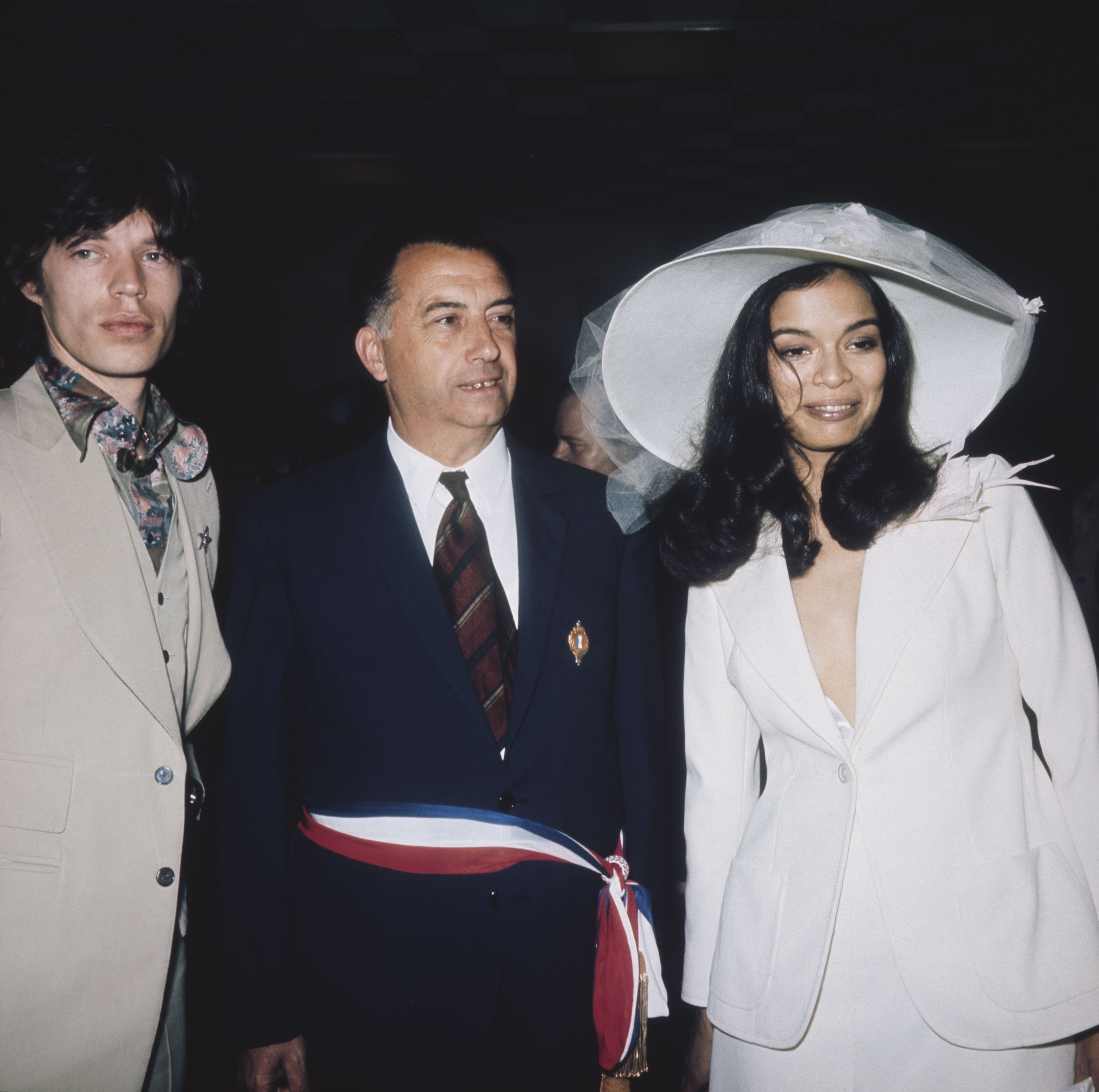 bianca jagger wedding outfit