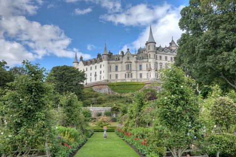 hdr enhanced view of dunrobin castle, sutherland, scotland
